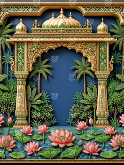Ethnic Backdrop - Design 3 - (5*5 feet)- Rental