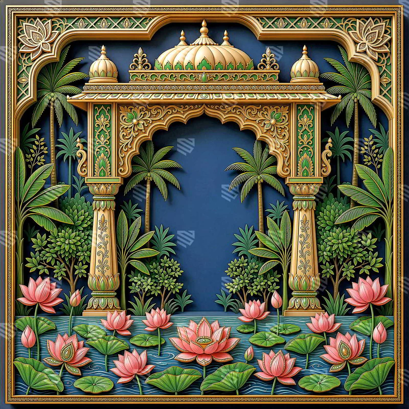 Ethnic Backdrop - Design 3 - (5*5 feet)- Rental