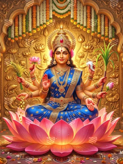 Goddess Lakshmi Backdrop (5*5 feet)- Rental