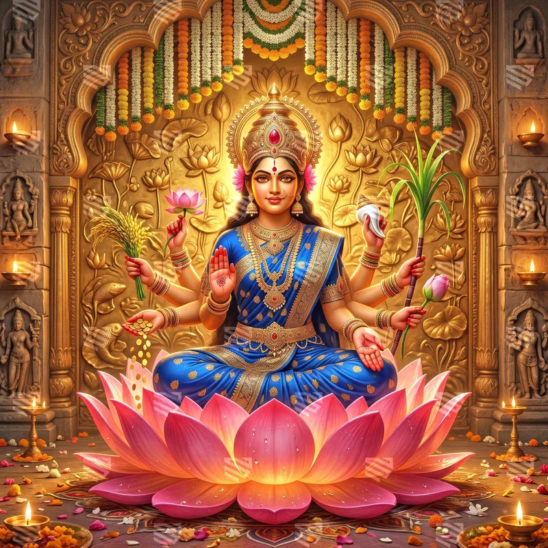 Goddess Lakshmi Backdrop (5*5 feet)- Rental