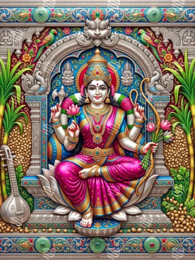 Goddess Saraswathi Backdrop (5*5 feet) - Rental
