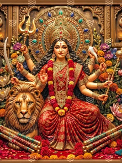 Goddess Durga Backdrop (5*5 feet)- Rental