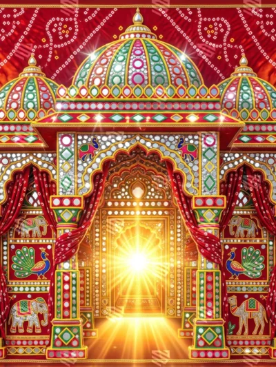 Ethnic Backdrop - Design 1 - (5*5 feet) - Rental