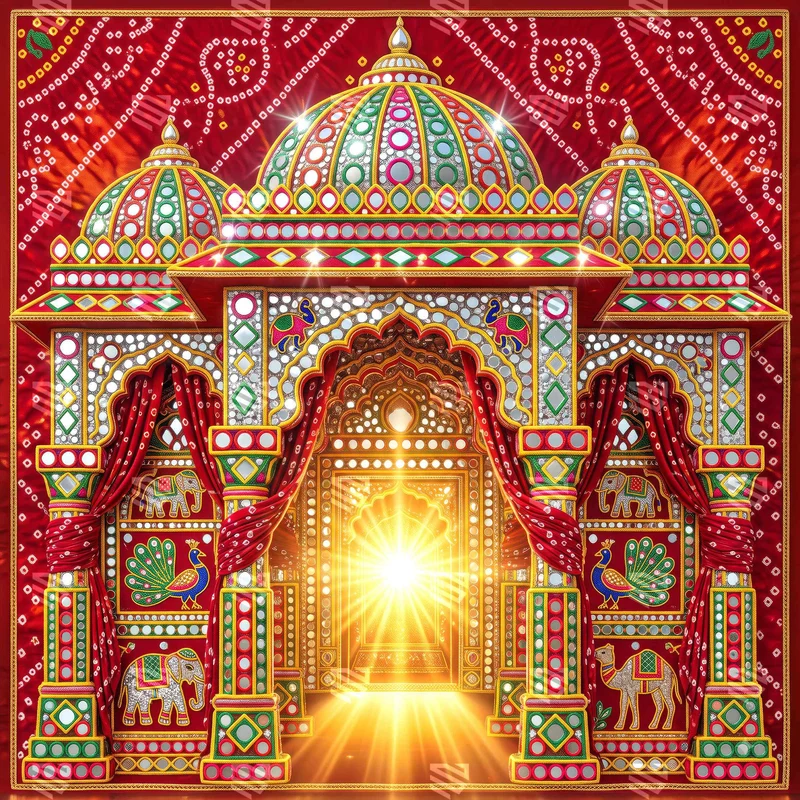 Ethnic Backdrop - Design 1 - (5*5 feet) - Rental