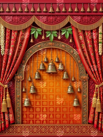 Ethnic Backdrop - Design 4 - (5*5 feet) - Rental