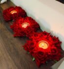 Red Rose Tea light candle(Pair) - Handmade